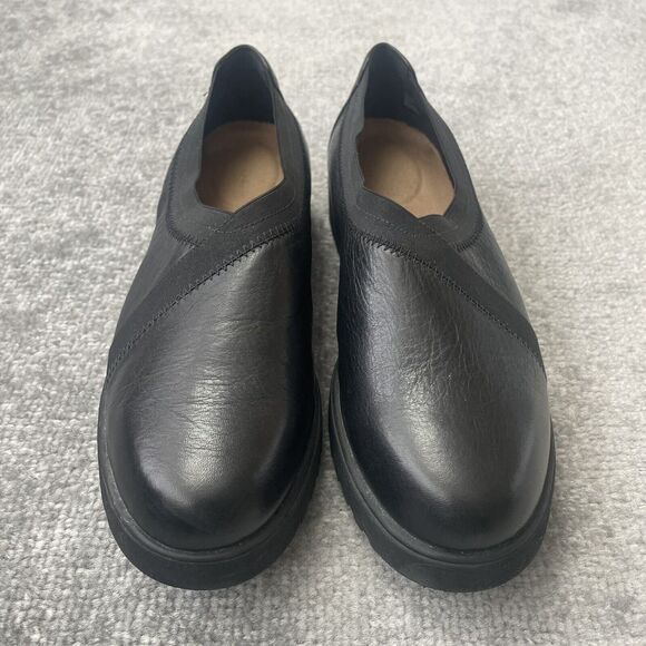 Clarks Shoes Womens Size 9 Black Leather Bellevue Cedar Lightweight Foam Bottom - Picture 2 of 11